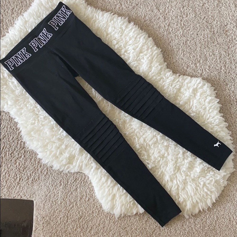 PINK black yoga leggings - size XS